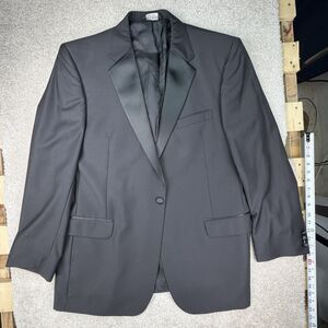 JoS. A.‎ Bank Tuxedo Jacket Satin Lapels SZ 46 LG Black 100% Wool